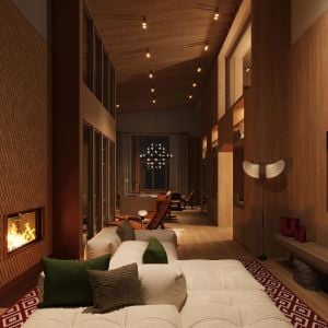 Interior visualization of La Forêt Alpine residences