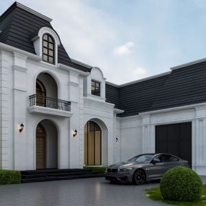 Modern Classic White Villa Exterior Design | Luxury Dream Home