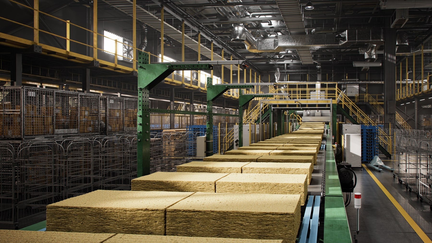 Logistics hub with sortation conveyors